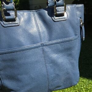 TIGNANELLO Blue Leather Shoulder Bag GUC